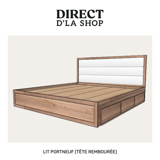 Lit Portneuf avec tête rembourée
