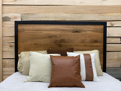 Lit queen en acier et bois massif (en stock)