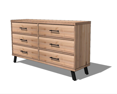 Bureau double Magog 6 tiroirs en bois massif