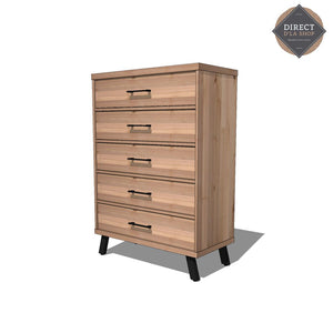 Commode Magog 5 tiroirs en bois massif